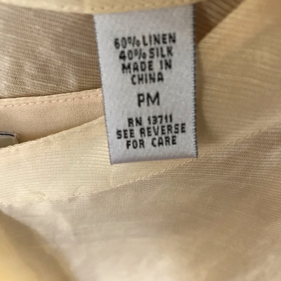 Valerie Stevens Silk Linen Lined Top Matching Jacket Size PM/PL - Picture 6 of 9